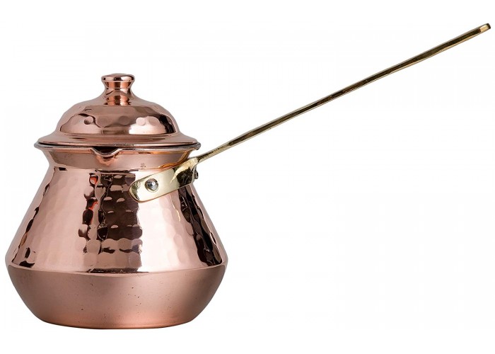 Solid Copper Hammered Copper Turkish Greek Arabic Coffee Pot with Lid